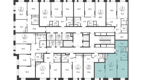 57,7 м², 2-комнатные апартаменты 17 145 000 ₽ - изображение 66