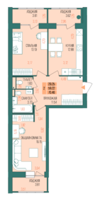 60,8 м², 2-комнатная квартира 6 800 000 ₽ - изображение 76