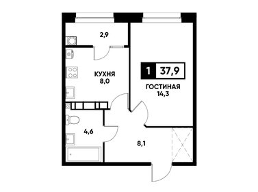 37,8 м², 1-комнатная квартира 3 300 000 ₽ - изображение 66