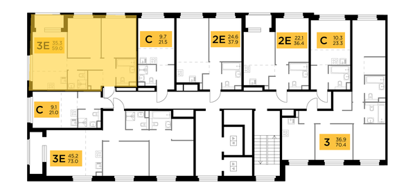 59,7 м², 3-комнатная квартира 11 500 000 ₽ - изображение 125