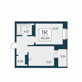 Квартира 40,8 м², 1-комнатная - изображение 1