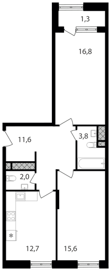 63,8 м², 2-комнатная квартира 17 908 660 ₽ - изображение 1