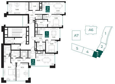 67,2 м², 2-комнатная квартира 10 756 800 ₽ - изображение 38