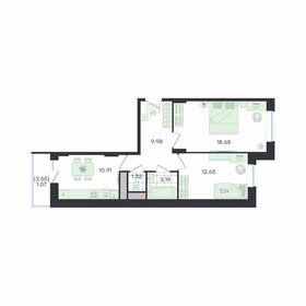 Квартира 57,8 м², 2-комнатная - изображение 1