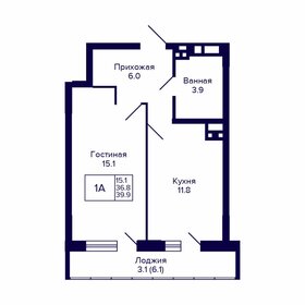 39,1 м², 1-комнатная квартира 5 239 400 ₽ - изображение 38