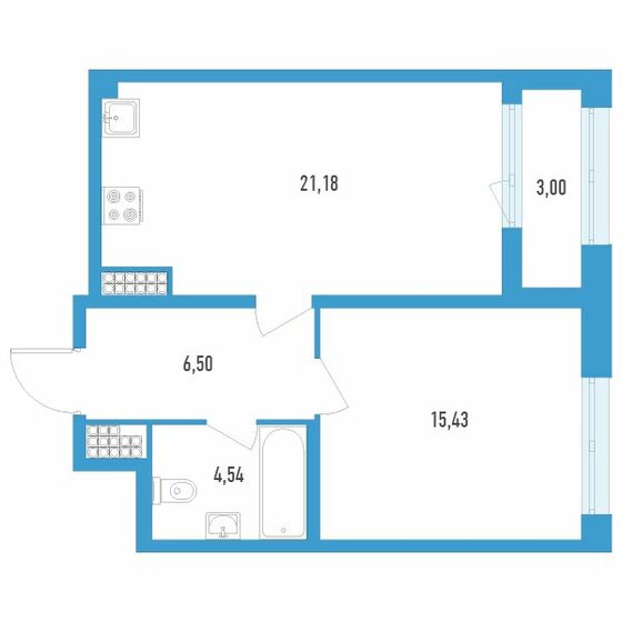 49,2 м², 1-комнатная квартира 15 728 000 ₽ - изображение 47