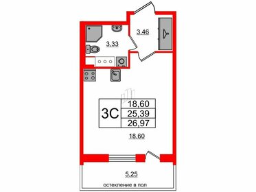 Квартира 25,4 м², студия - изображение 1