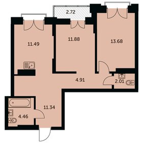 Квартира 61,1 м², 2-комнатная - изображение 1