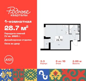 Квартира 28,7 м², студия - изображение 1