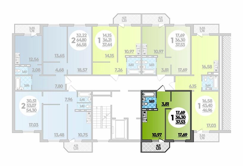 37,5 м², 1-комнатная квартира 3 753 000 ₽ - изображение 1