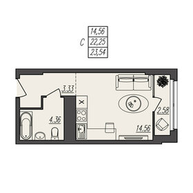 23,5 м², квартира-студия 3 766 400 ₽ - изображение 10