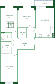Квартира 79,5 м², 3-комнатная - изображение 1