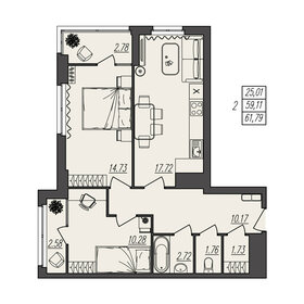 54,9 м², 2-комнатная квартира 9 990 000 ₽ - изображение 31