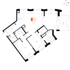 Квартира 95,9 м², 3-комнатная - изображение 2