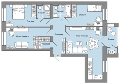 Квартира 87 м², 4-комнатная - изображение 1