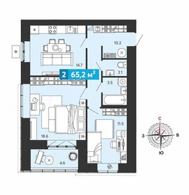 72 м², 2-комнатная квартира 5 900 000 ₽ - изображение 44