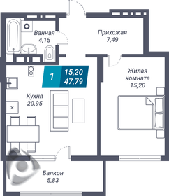 Квартира 70,6 м², 2-комнатная - изображение 1