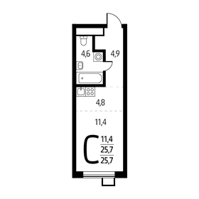 Квартира 25,7 м², студия - изображение 1