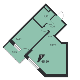47 м², 1-комнатная квартира 5 800 000 ₽ - изображение 102