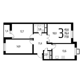 77,8 м², 3-комнатная квартира 16 392 460 ₽ - изображение 8