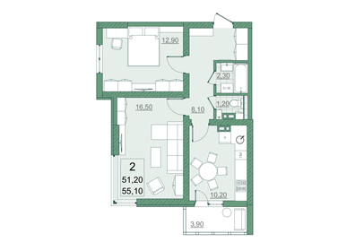 59,3 м², 2-комнатная квартира 5 150 000 ₽ - изображение 63