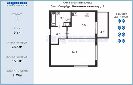 37,9 м², 1-комнатная квартира 10 300 000 ₽ - изображение 107