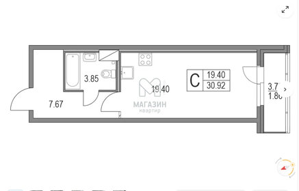 Квартира 32,8 м², студия - изображение 1