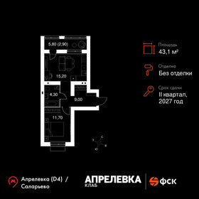 Квартира 43,1 м², 2-комнатная - изображение 1