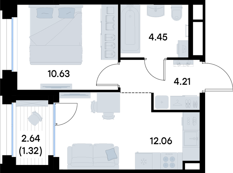28,4 м², 1-комнатная квартира 3 349 000 ₽ - изображение 78