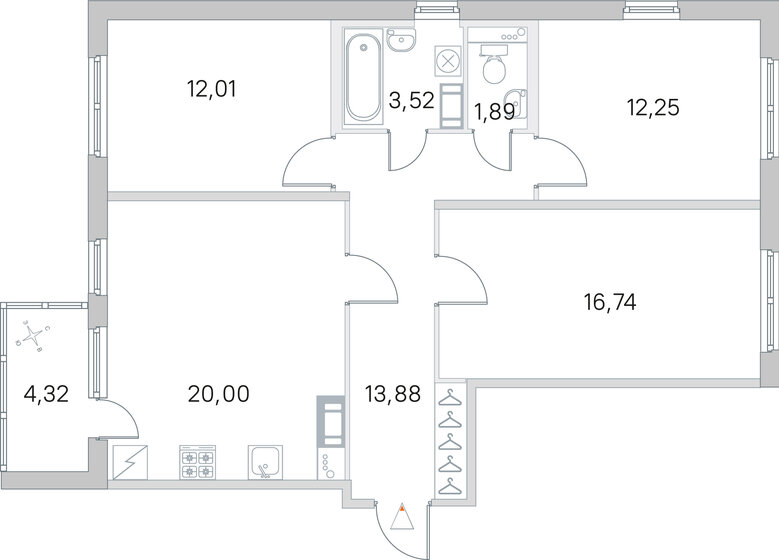 82,5 м², 3-комнатная квартира 15 126 636 ₽ - изображение 40