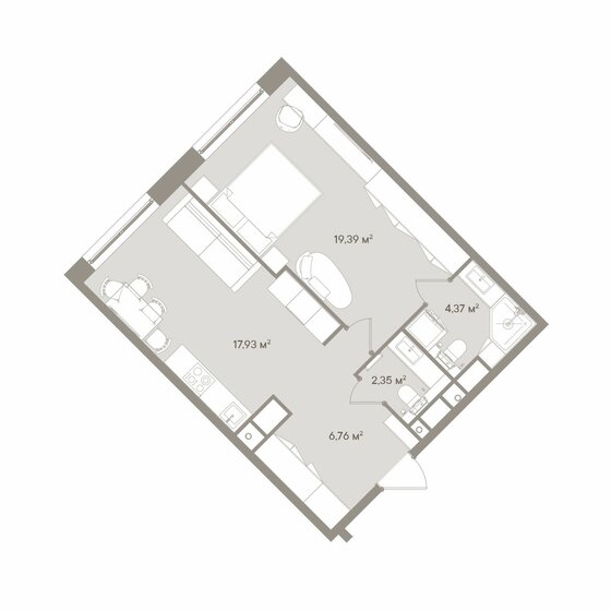 50,8 м², 2-комнатные апартаменты 46 583 600 ₽ - изображение 1