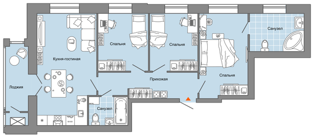 Квартира 86 м², 4-комнатная - изображение 1