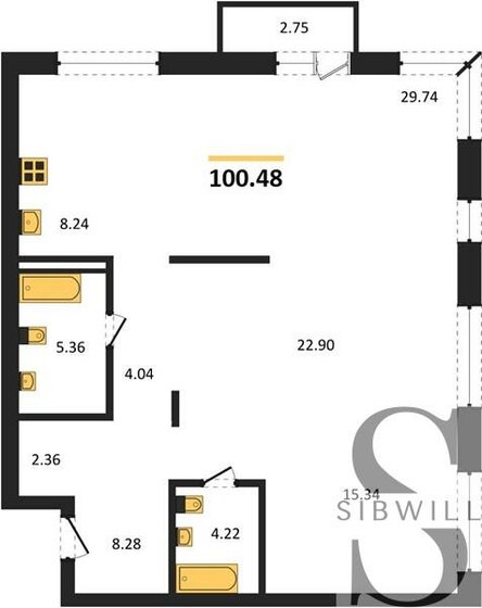 100,5 м², 3-комнатная квартира 17 800 000 ₽ - изображение 1