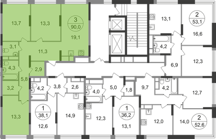 75,6 м², 3-комнатная квартира 17 200 000 ₽ - изображение 97