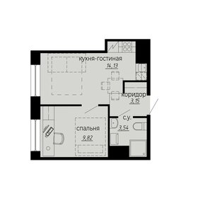 Квартира 30,6 м², 1-комнатные - изображение 1