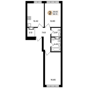Квартира 59,2 м², 2-комнатная - изображение 1