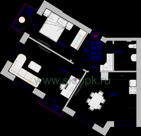 64 м², 2-комнатная квартира 17 350 000 ₽ - изображение 53