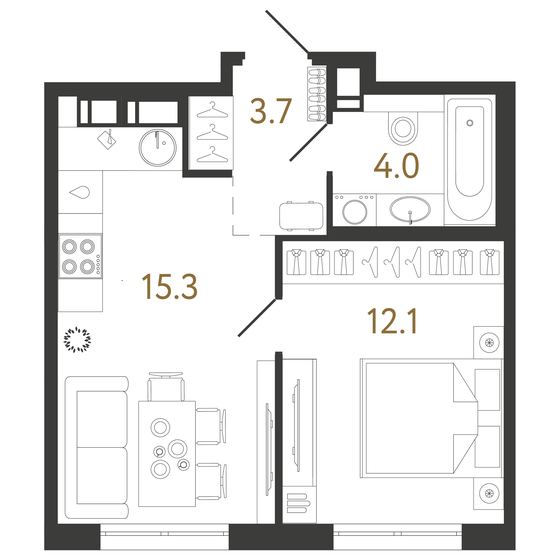 35,1 м², 1-комнатная квартира 10 858 873 ₽ - изображение 1