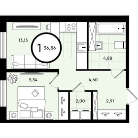 39,7 м², 2-комнатная квартира 3 200 000 ₽ - изображение 16