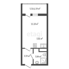 Квартира 24,6 м², студия - изображение 1