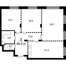 Квартира 99,8 м², 3-комнатная - изображение 1