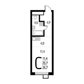 25,7 м², квартира-студия 7 417 020 ₽ - изображение 47