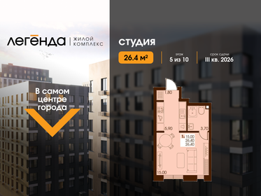 Квартира 26,4 м², студия - изображение 1