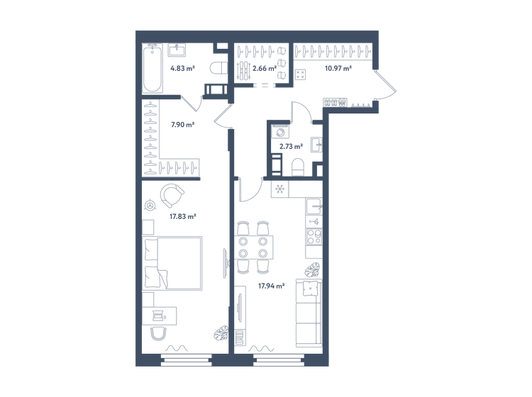 226,8 м², 4-комнатная квартира 49 900 000 ₽ - изображение 144