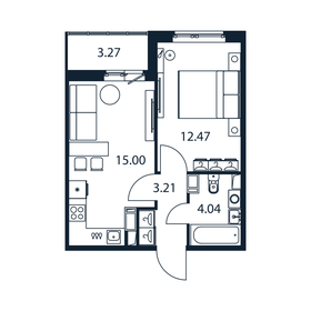 36,4 м², 1-комнатная квартира 5 596 888 ₽ - изображение 72