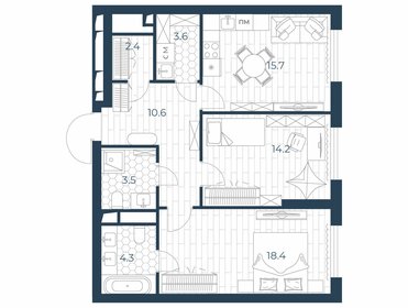 Квартира 75 м², 2-комнатная - изображение 1