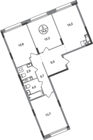 76,2 м², 3-комнатная квартира 17 718 092 ₽ - изображение 83