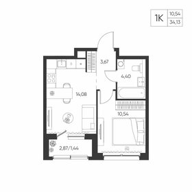 Квартира 34,1 м², 1-комнатная - изображение 1
