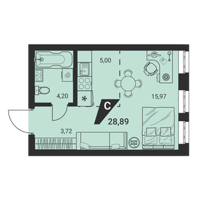 Квартира 28,9 м², студия - изображение 1