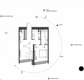 Квартира 54 м², 1-комнатная - изображение 1